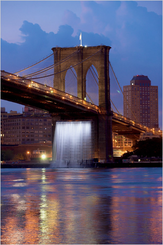 Illustration for article titled First Pics of NYC's Waterfalls in Action, Set to Launch Fully Tomorrow